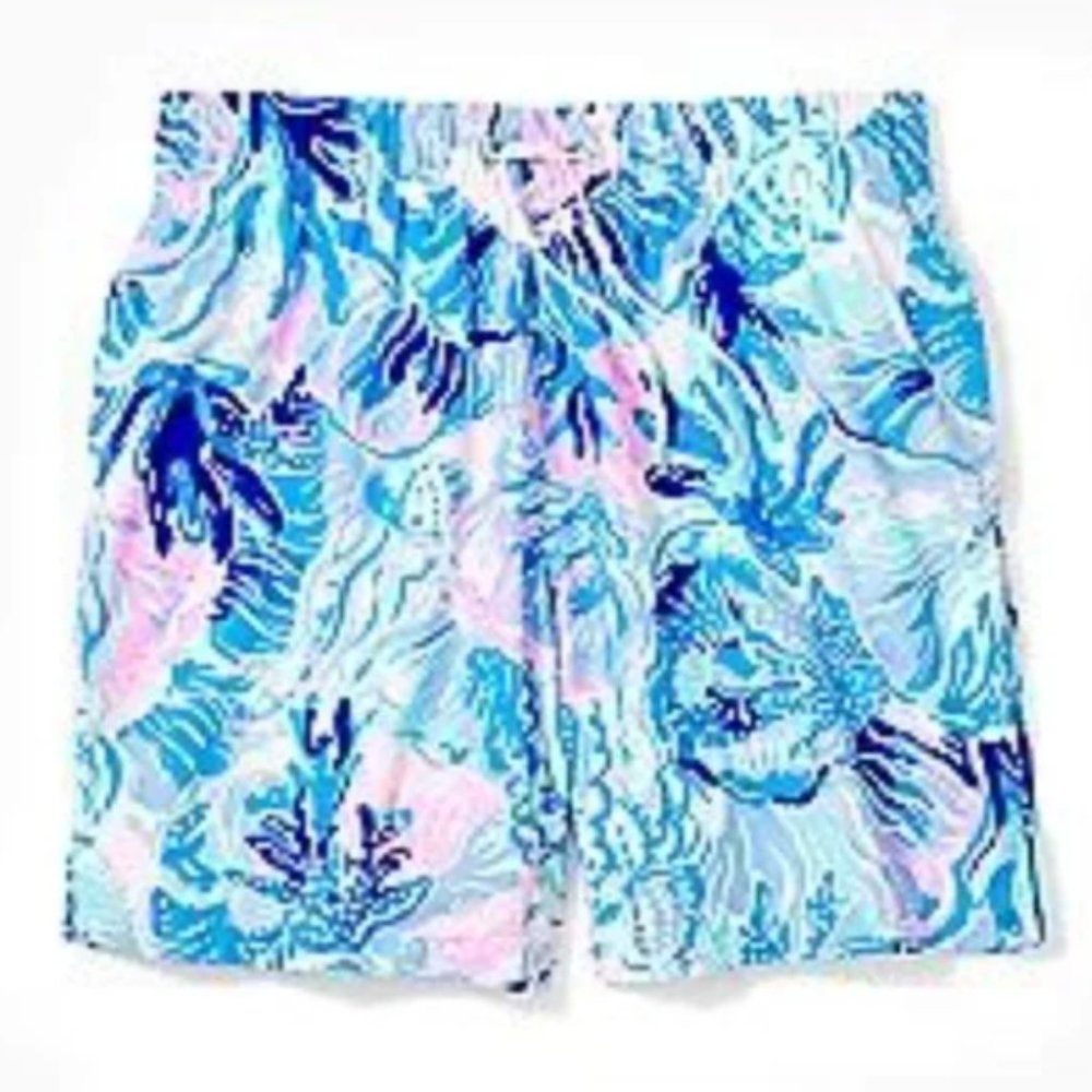 NWT Lilly Pulitzer Men sz S/Small Capri Swim Trunk Saltwater Blue Shade Seekers
